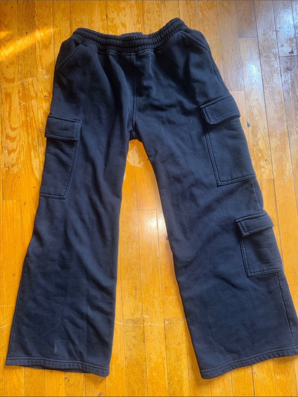 Black Cargo Jogger Pants for Women - Relaxed Fit Track Pants